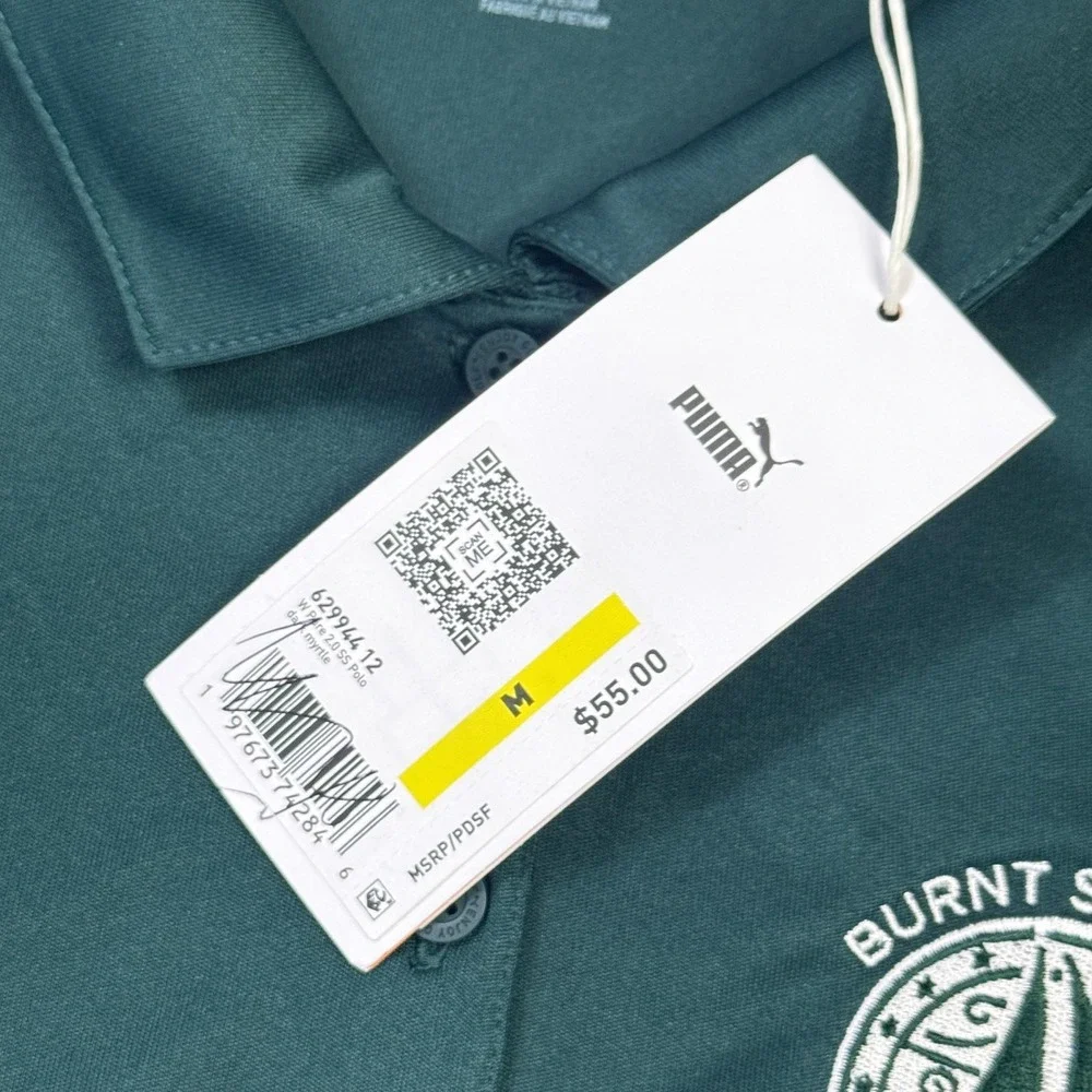 Puma Golf Polo Shirt Burnt Store Marina‎ Womens Medium Green Short Sleeve